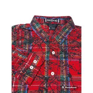 Fresh 2 Death Black Is The New Black Roca Wear L. Red Plaid‎ Black Spatters